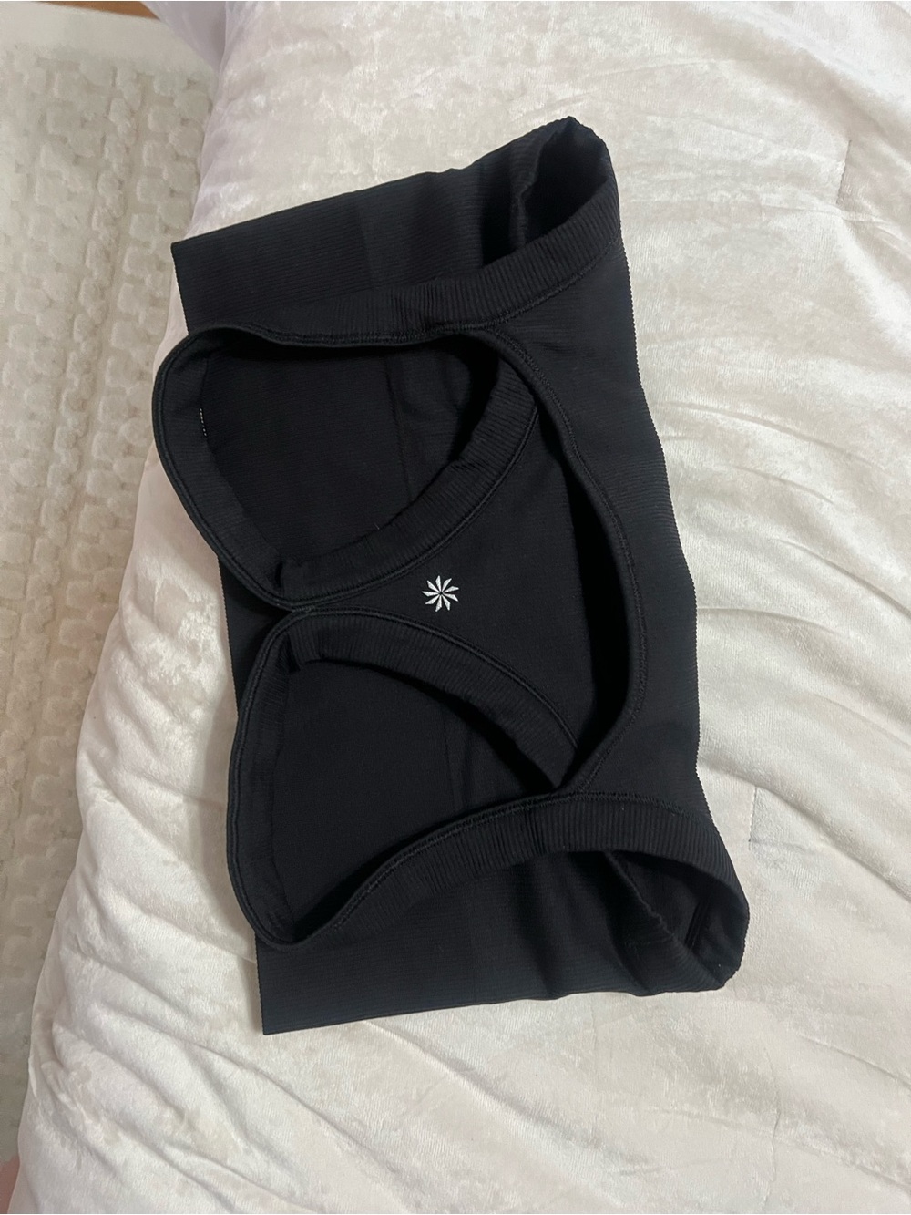 Athleta Black Ribbed Racerback Crop - Picture 3 of 4